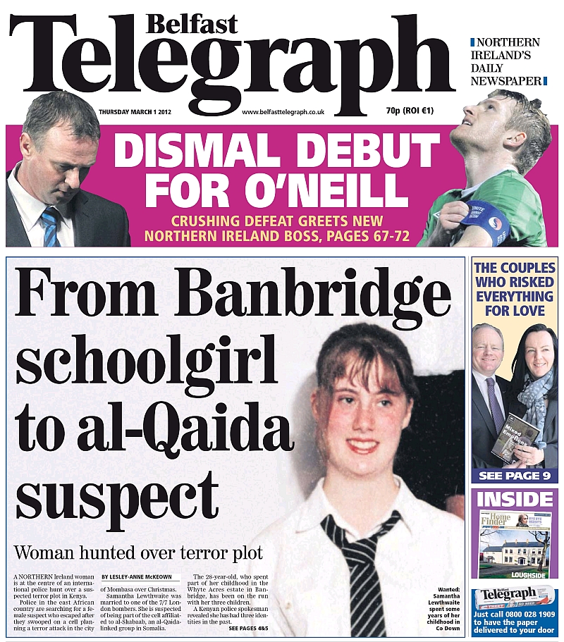 Belfast Telegraph, 1 March 2012