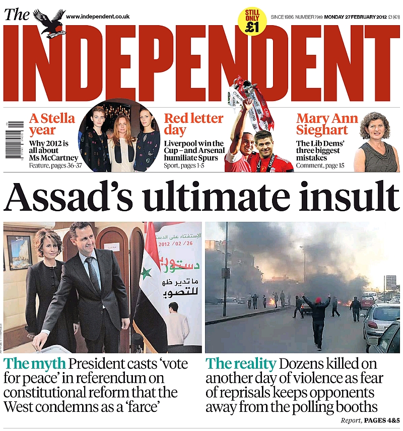 The Independent, 27 February 2012